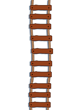 矢量棕色卡通云梯
