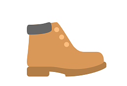 棕色手绘靴子png