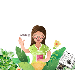 免抠卡通手绘教师节站在花丛里的