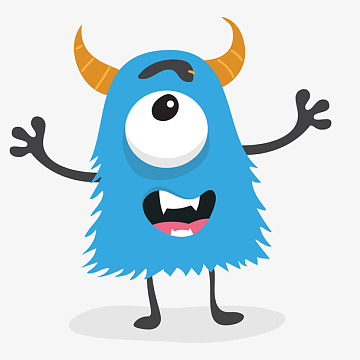 可爱怪物(1520x2234)aipng卡通蓝色牛角小怪物矢量素材(2584x3875)ai