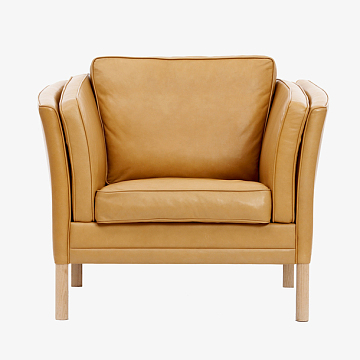 单人皮质沙发正面