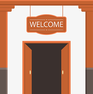 棕色大门欢迎海报