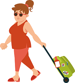 留学旅行度假中的红衣女士人物矢