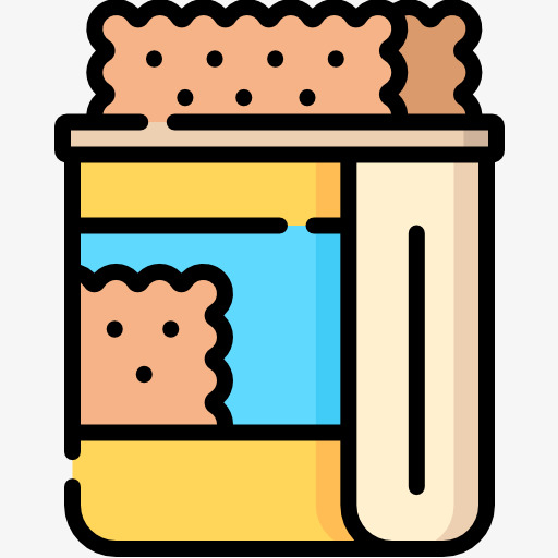 灰色手绘饼干食物元素