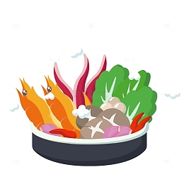 冬天食物火锅矢量免抠图