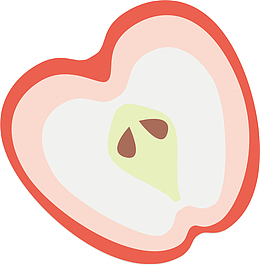 矢量图被切开的苹果