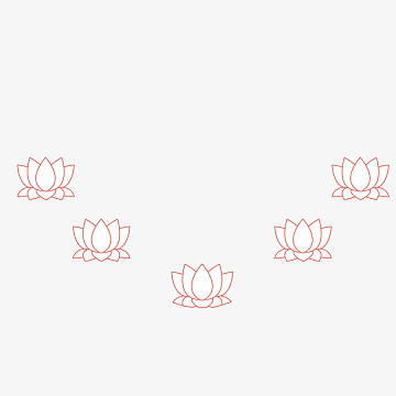 五盏手绘的莲花水灯