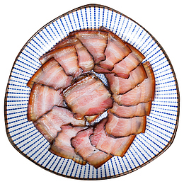 腊五花肉片微距特写
