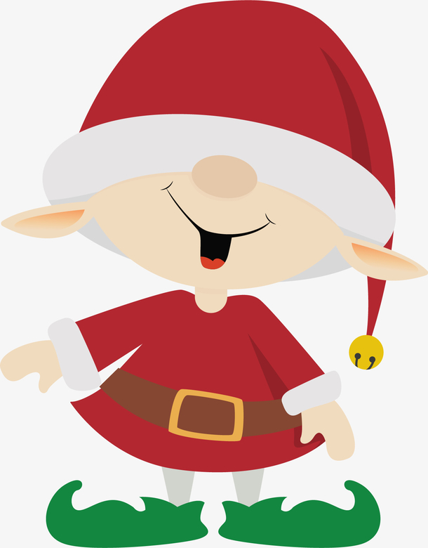 穿红色圣诞衣服小精灵