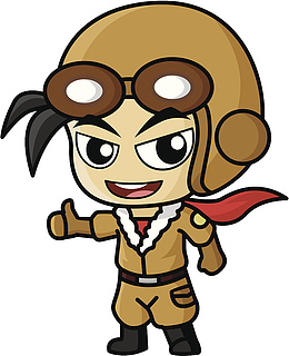 卡通飞行员&amp;眼镜