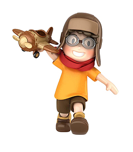 卡通飞行员&amp;眼镜