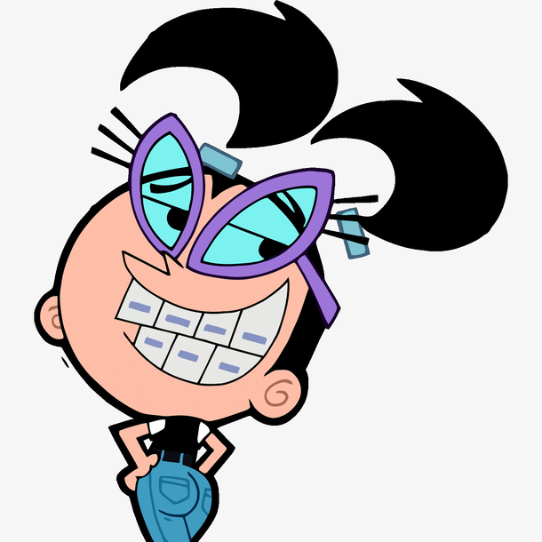 卡通戴牙套的性感眼镜女插画免抠