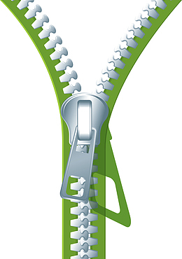 绿色矢量拉链素材