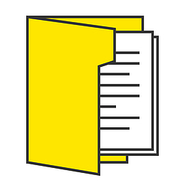 一个黄色的打开的文件夹