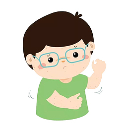 戴眼镜挠痒的男孩png