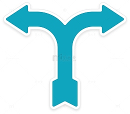 蓝色分叉口方向箭头