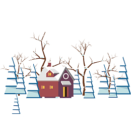 大雪中的小屋