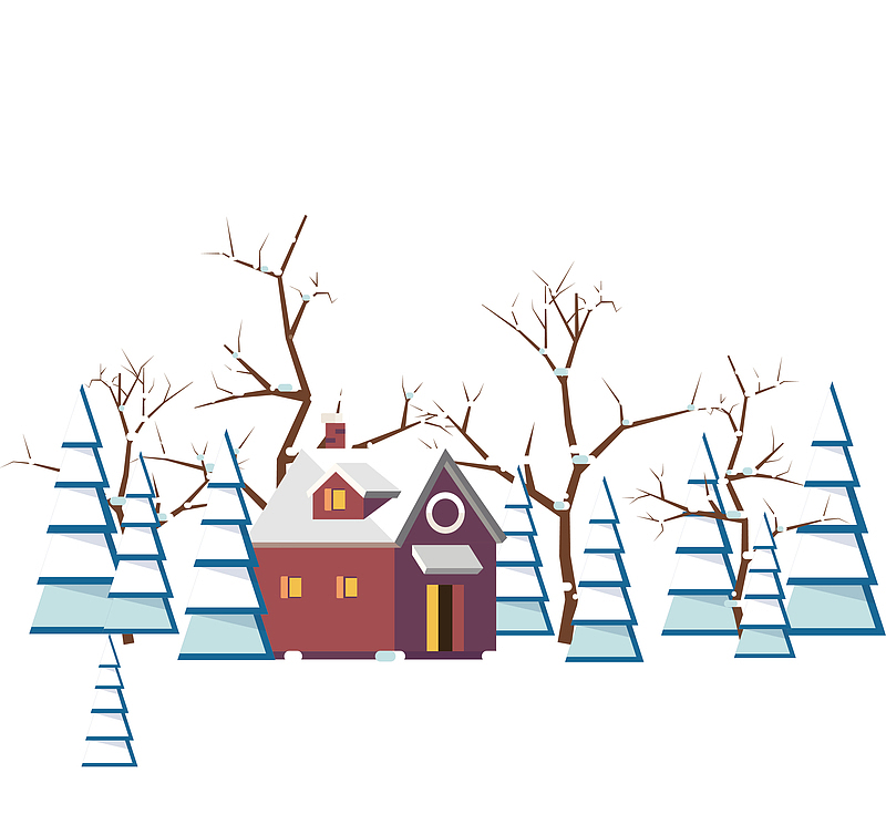 大雪中的小屋