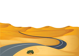 沙漠中的沥青公路