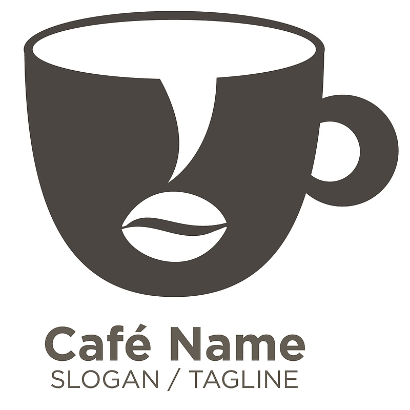 黑色豆子矢量咖啡logo