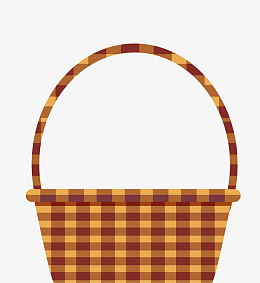 卡通格纹手工篮子