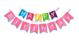 生日快乐条幅矢量图