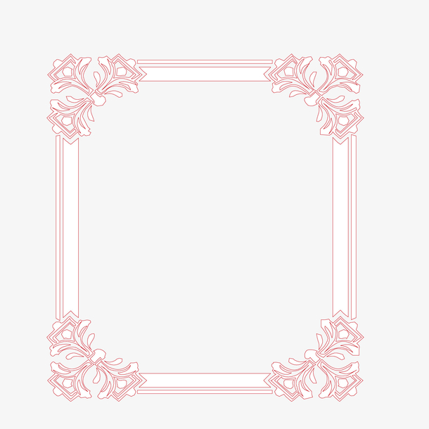 矢量红色四角矩形相框