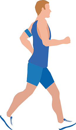 马拉松慢跑的男人插画