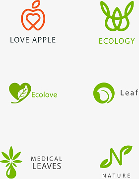 绿色植物科技时尚logo设计装饰