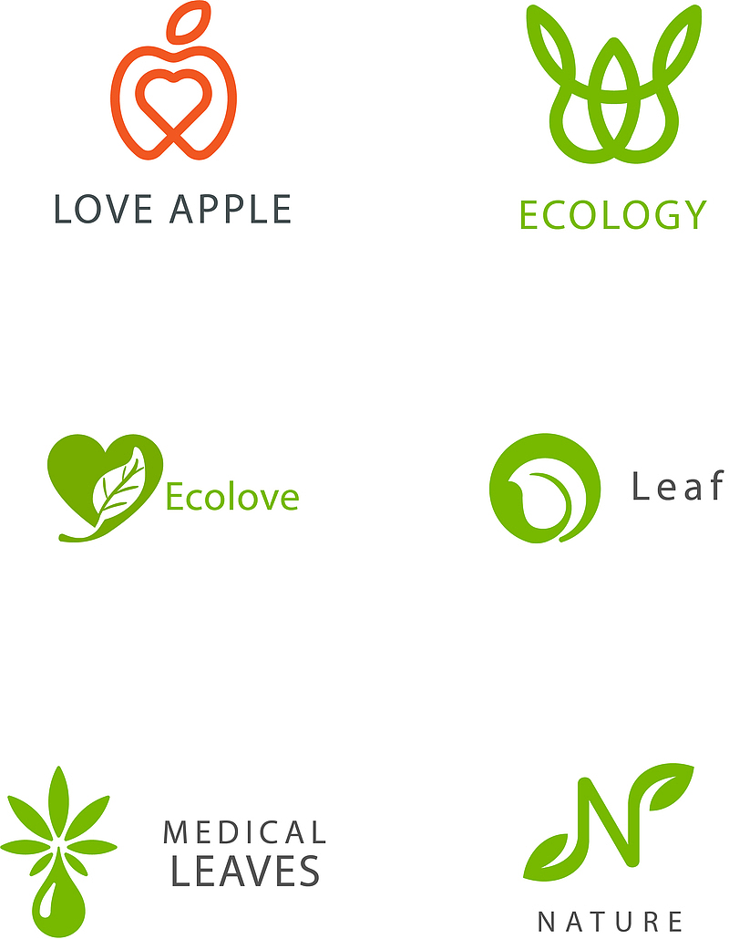 绿色植物科技时尚logo设计装饰
