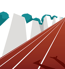 卡通手绘运动季跑道