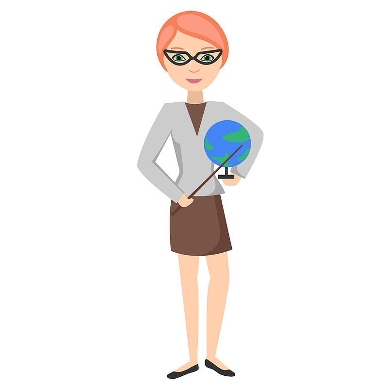 地理老师卡通劳动节人物矢量扁平