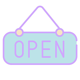 一个手绘的扁平化OPEN 牌子