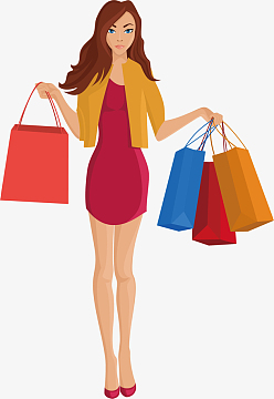 人物逛街设计素材