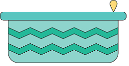 波浪矢量绿色铅笔盒