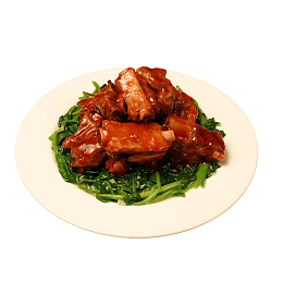 产品实物青菜烧排骨