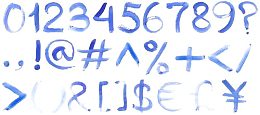 蓝色水彩数字
