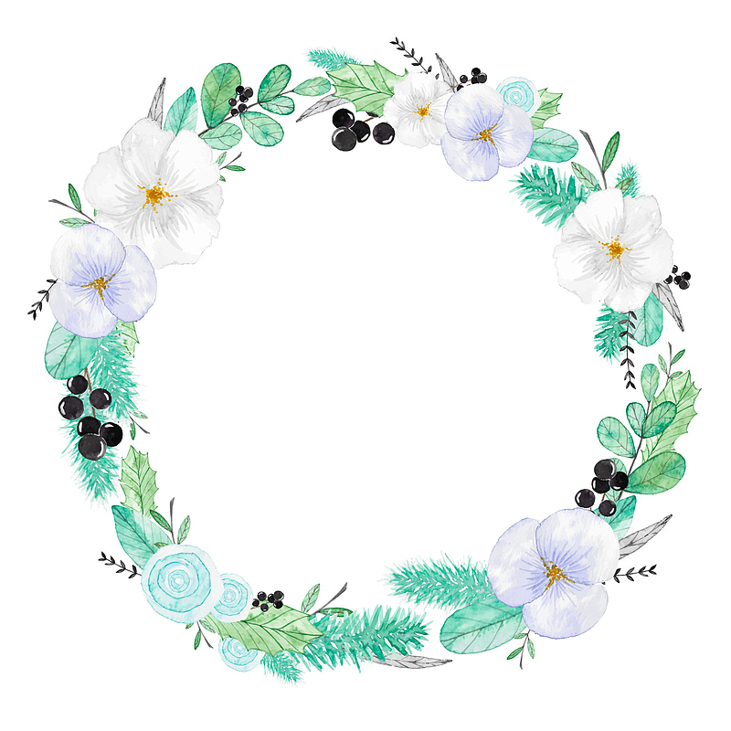 一个手绘的白花花圈