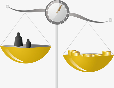 矢量图水彩天平装饰