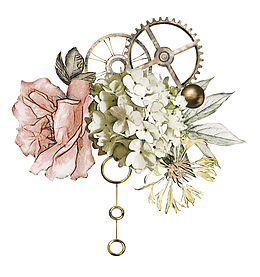 手绘古老的花朵免抠图