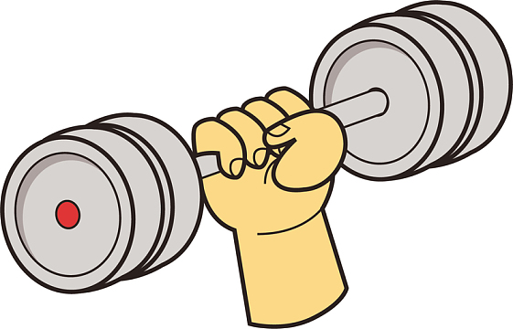 单手举起的健身哑铃