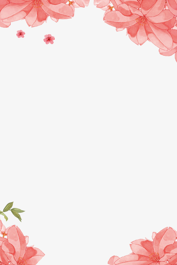 红色手绘花朵装饰背景