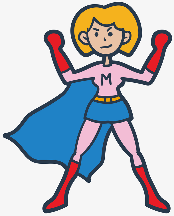 拳击卡通矢量超级妈妈