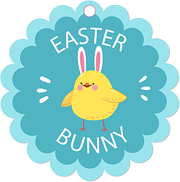 矢量图戴着兔耳朵的小鸡