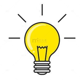 一个黄色的卡通电灯泡