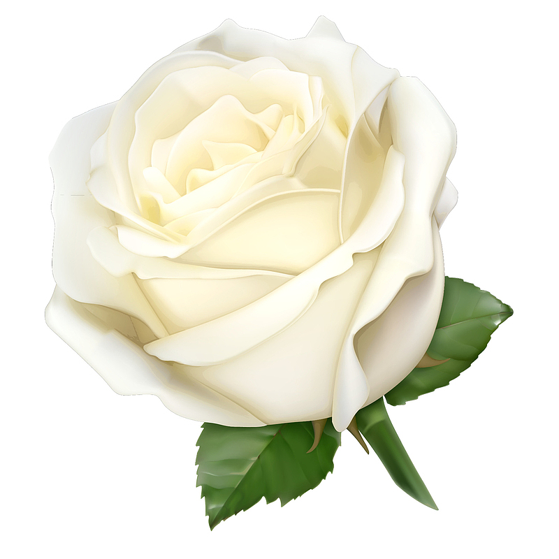 情人节白色玫瑰花免抠图