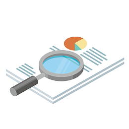 文件放大镜矢量卡通