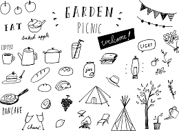 野餐用品大集合简笔画
