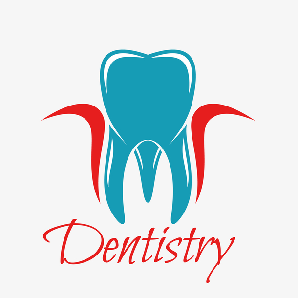 蓝色设计卡通牙齿