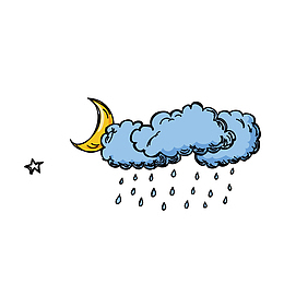 多云夜晚云朵下雨图案
